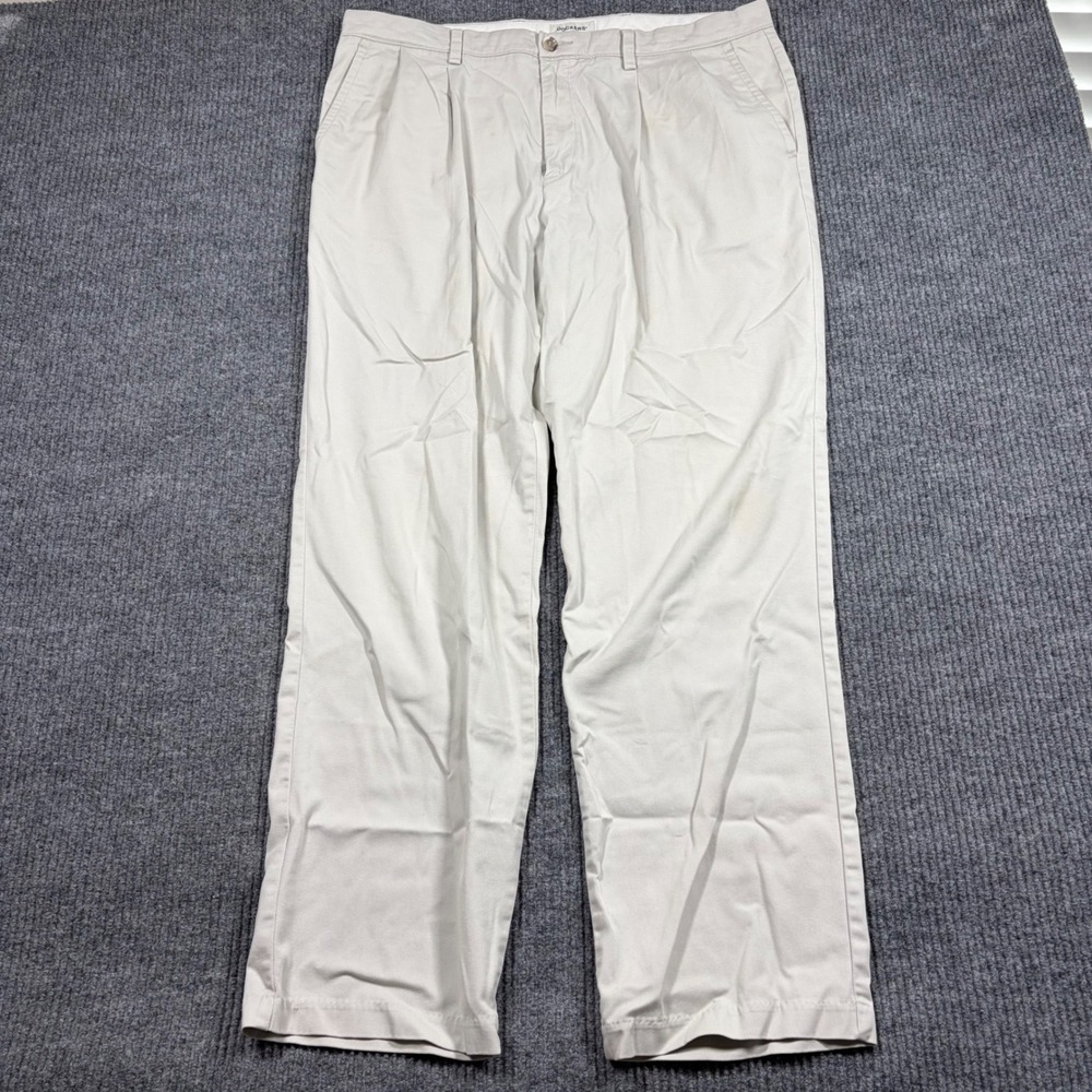 Dockers Pants Mens 38x34 Classic Fit Pleated Khaki Chino Beige